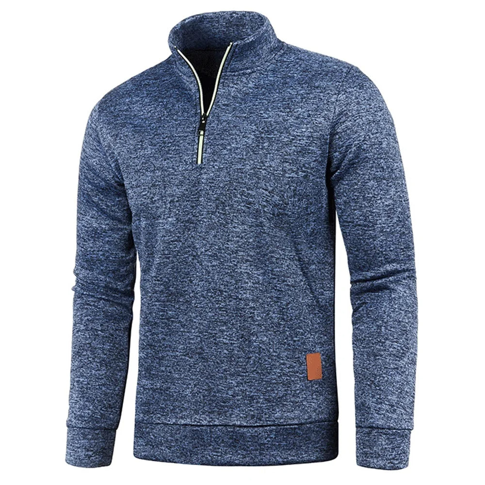 Huvtröja för män The Highland Half Zip – Huvpullover i mjuk terry för ultimat komfort