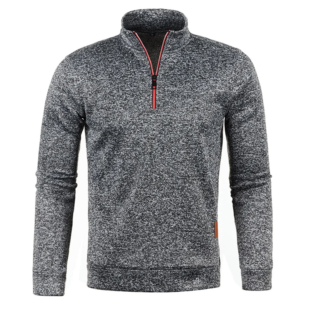 Huvtröja för män The Highland Half Zip – Huvpullover i mjuk terry för ultimat komfort