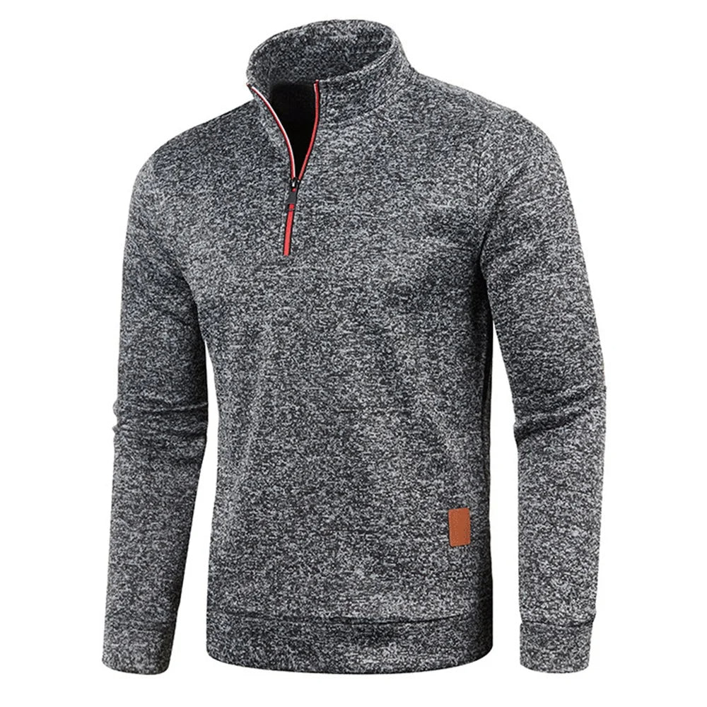 Huvtröja för män The Highland Half Zip – Huvpullover i mjuk terry för ultimat komfort