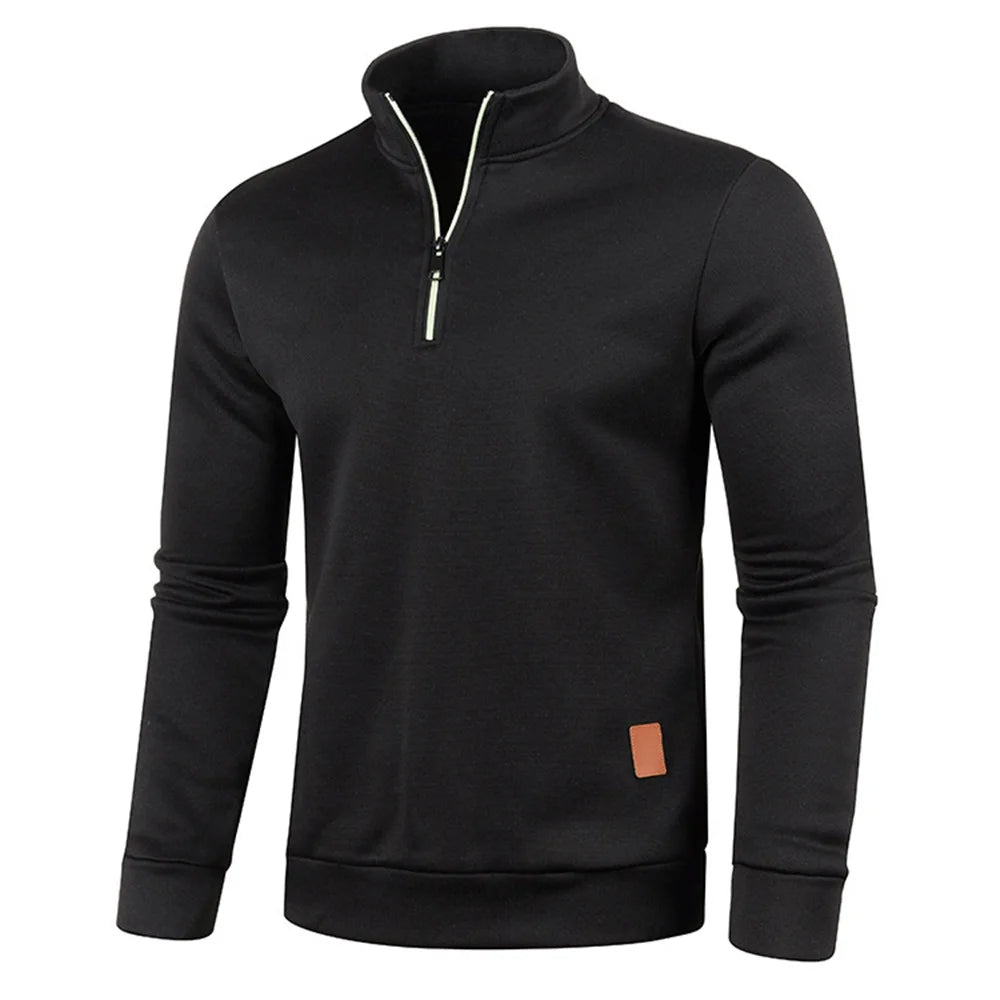 Huvtröja för män The Highland Half Zip – Huvpullover i mjuk terry för ultimat komfort