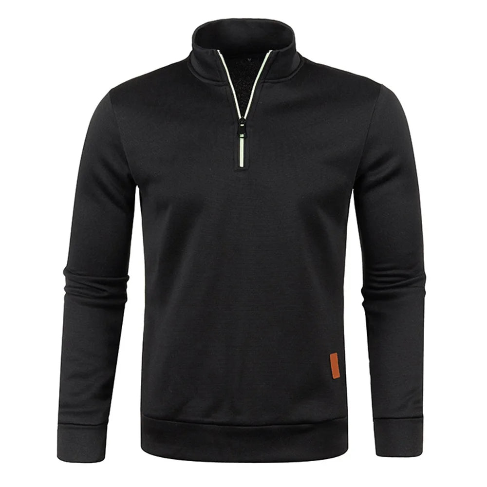 Huvtröja för män The Highland Half Zip – Huvpullover i mjuk terry för ultimat komfort