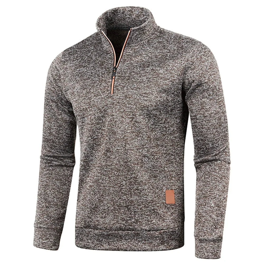 Huvtröja för män The Highland Half Zip – Huvpullover i mjuk terry för ultimat komfort