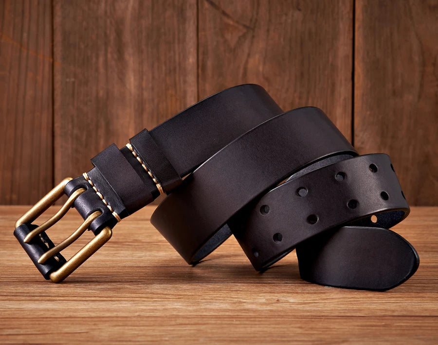 Lancaster Belt – Vintage Leather Design with Double Ring