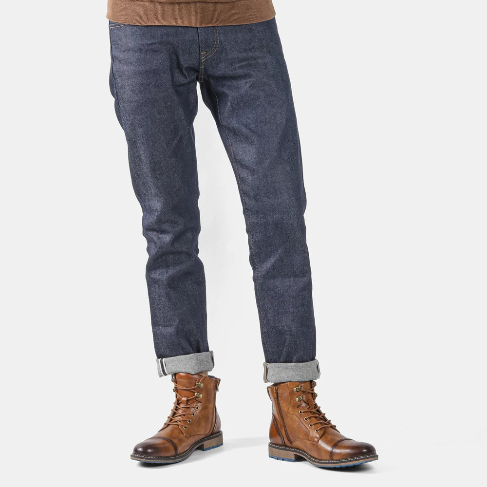 The Derbyshire - Läderkängor med snörning och greppande sula för män