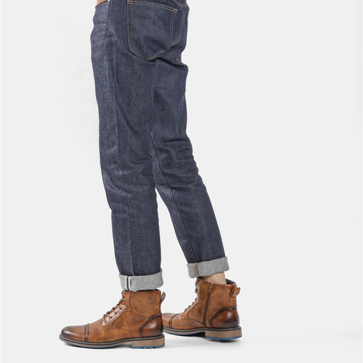 The Derbyshire - Läderkängor med snörning och greppande sula för män