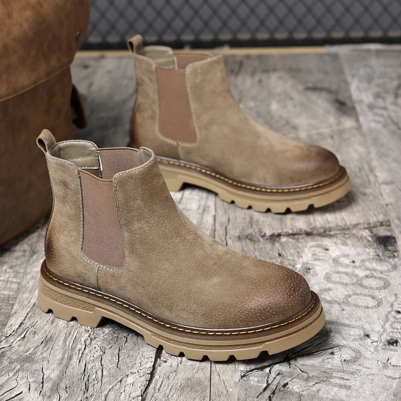 The Cardiff Bay - Herr Bekväma Mocka Chelsea Boots