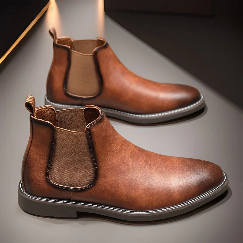 The Fort William - Herrstyliga Bekväma Läder Chelsea Boots