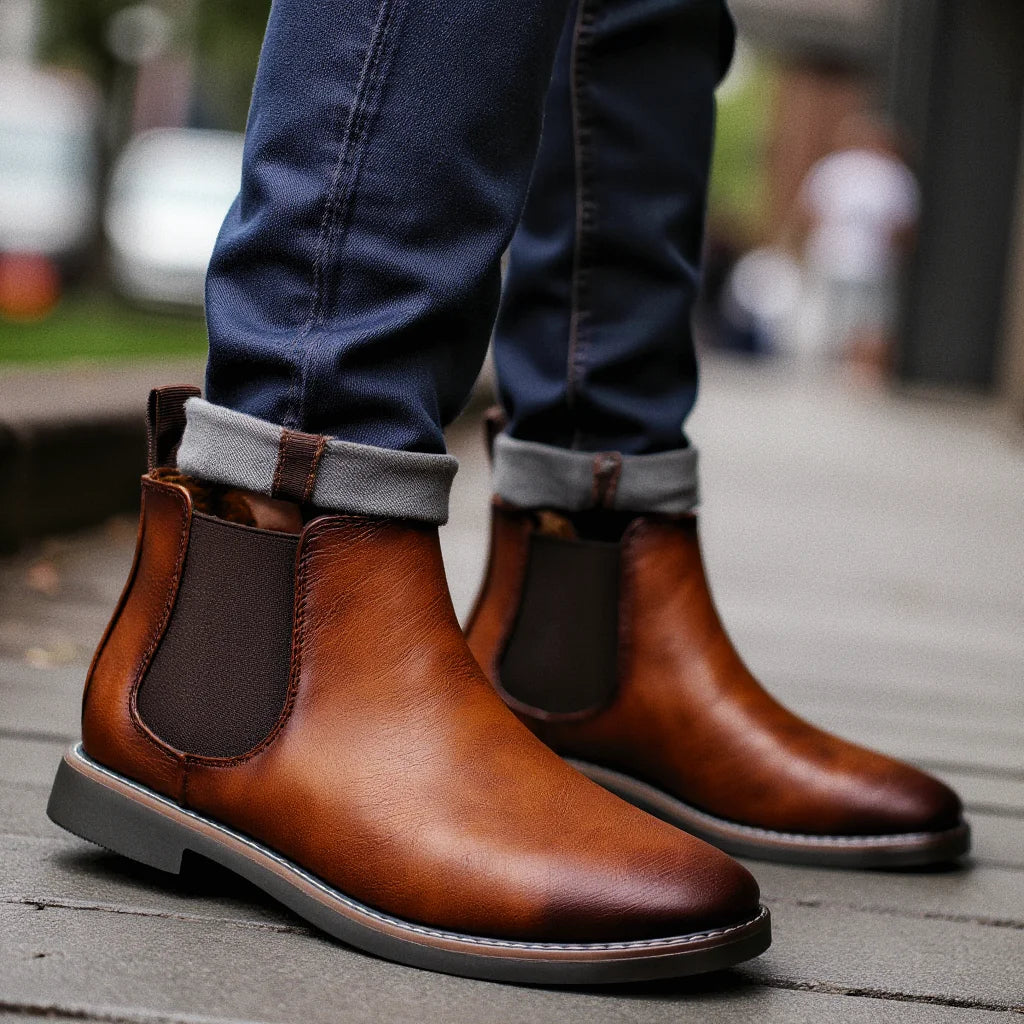 The Highlands - Herrars Hållbara Läder Chelsea Boots