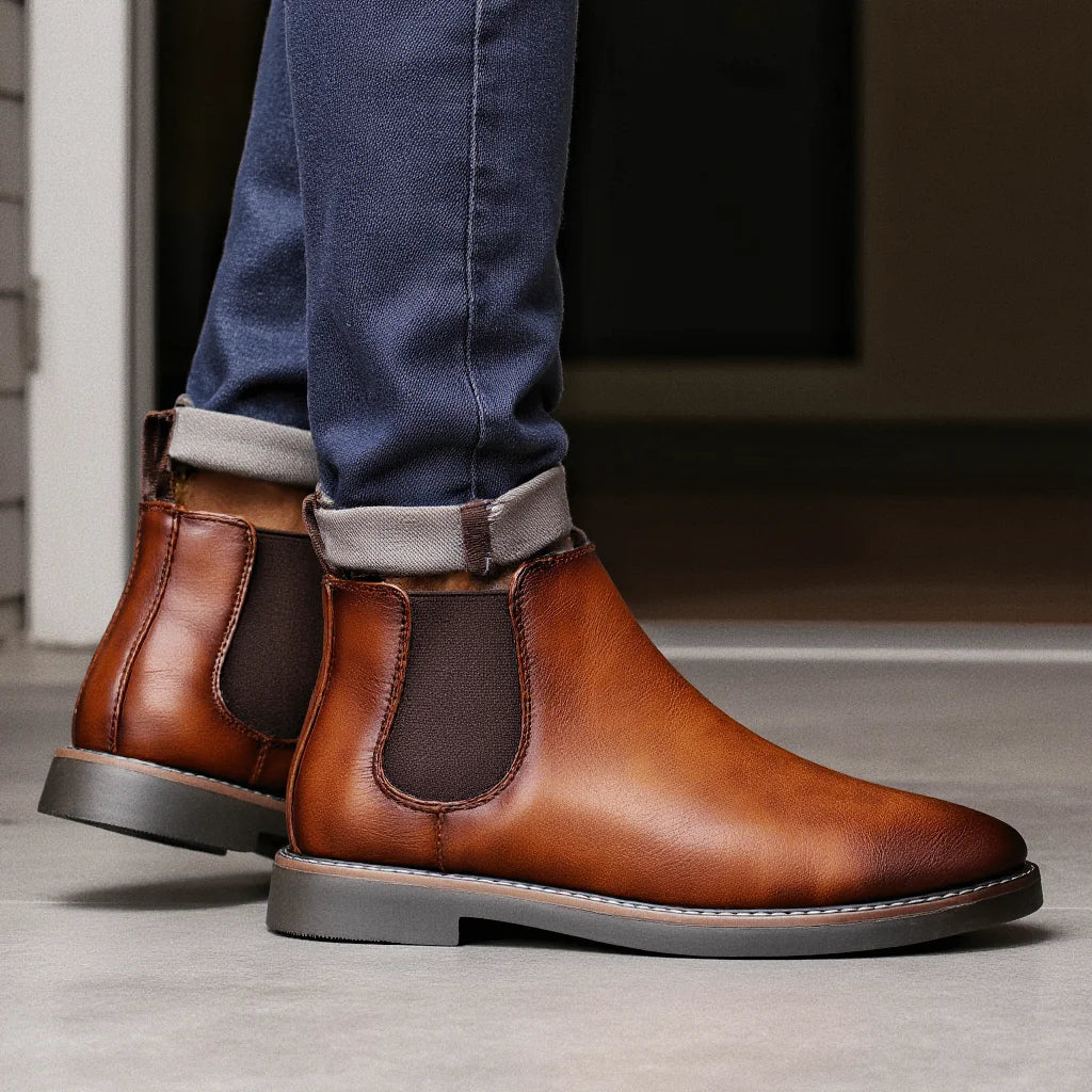 The Highlands - Herrars Hållbara Läder Chelsea Boots
