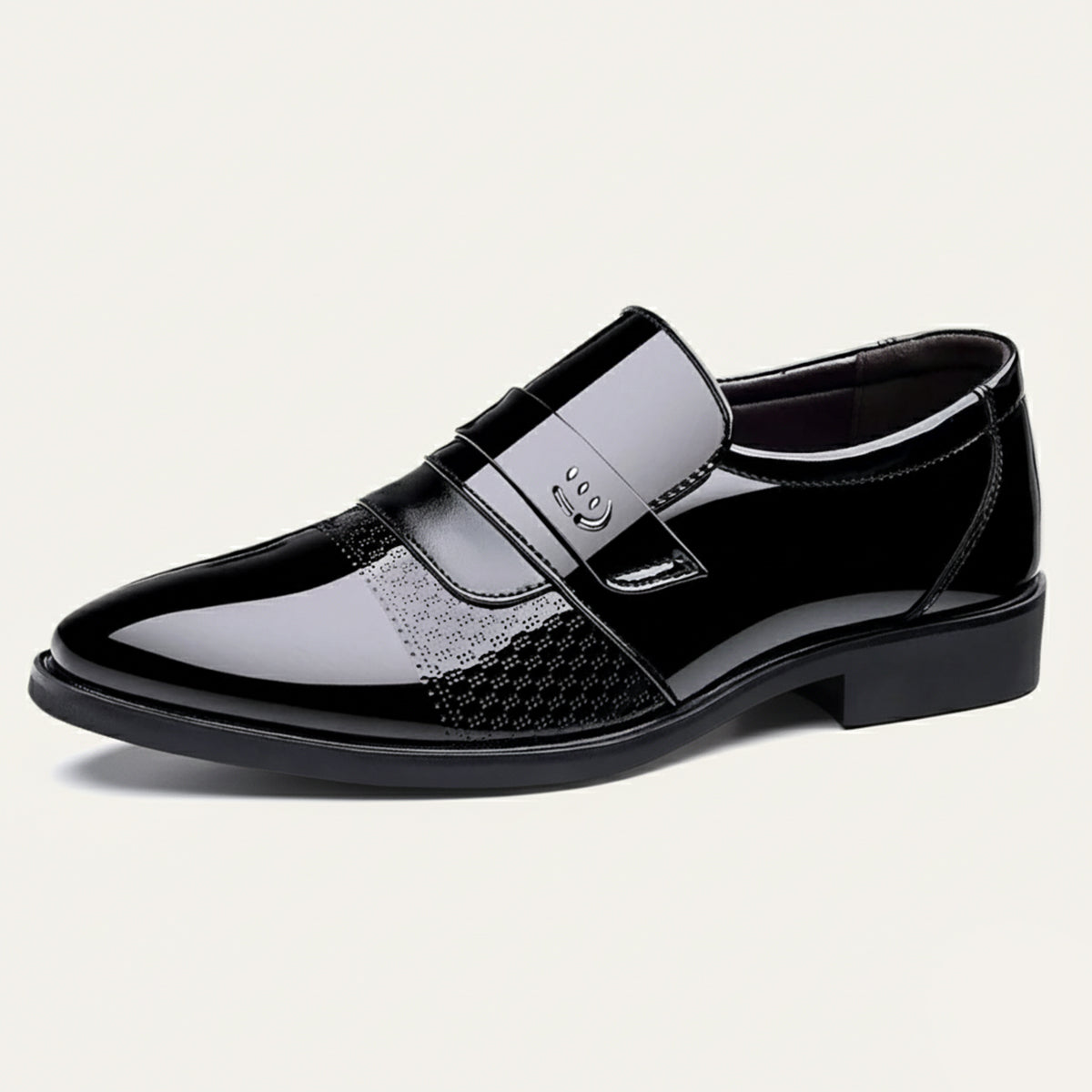 The Sirmione - Herr Lackläder Lyxiga Slip-On Formella Skor