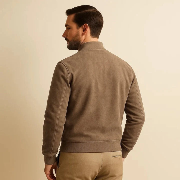 Elegant vintage mocka jacka Verona för herrar - Premium höstdesign 2025