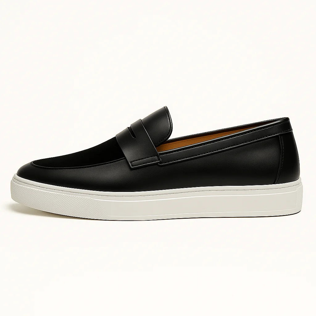 The Wallingford - Herrens Casual Loafers Mokasiner med Vit Sula