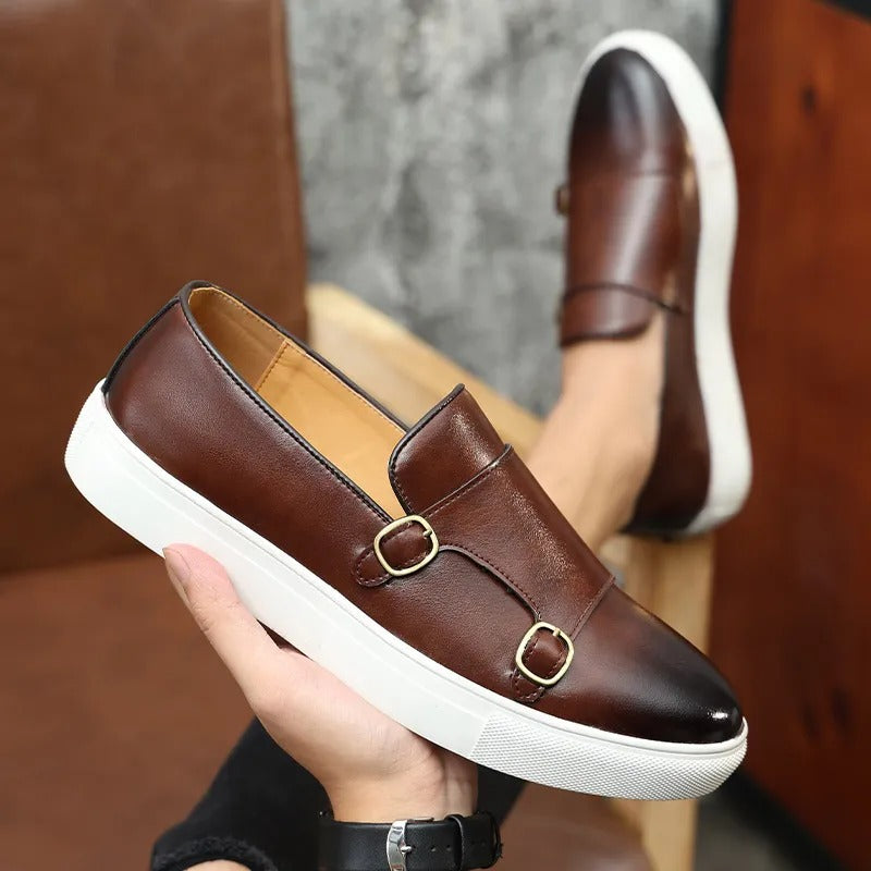 The Mayfair – Monk strap sneakers i läder för herr