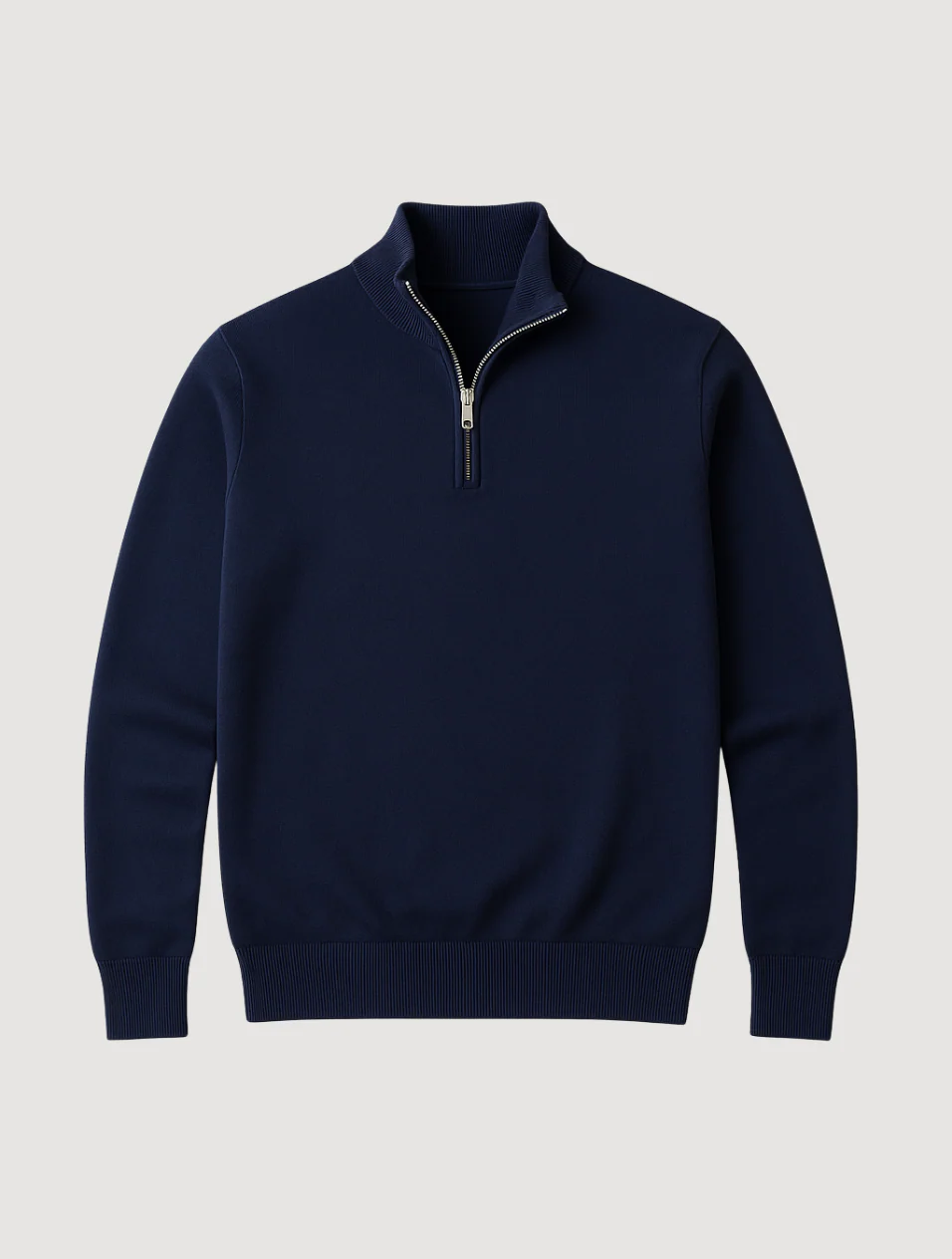Halv-zip sweatshirt för män – Marinblå elegant