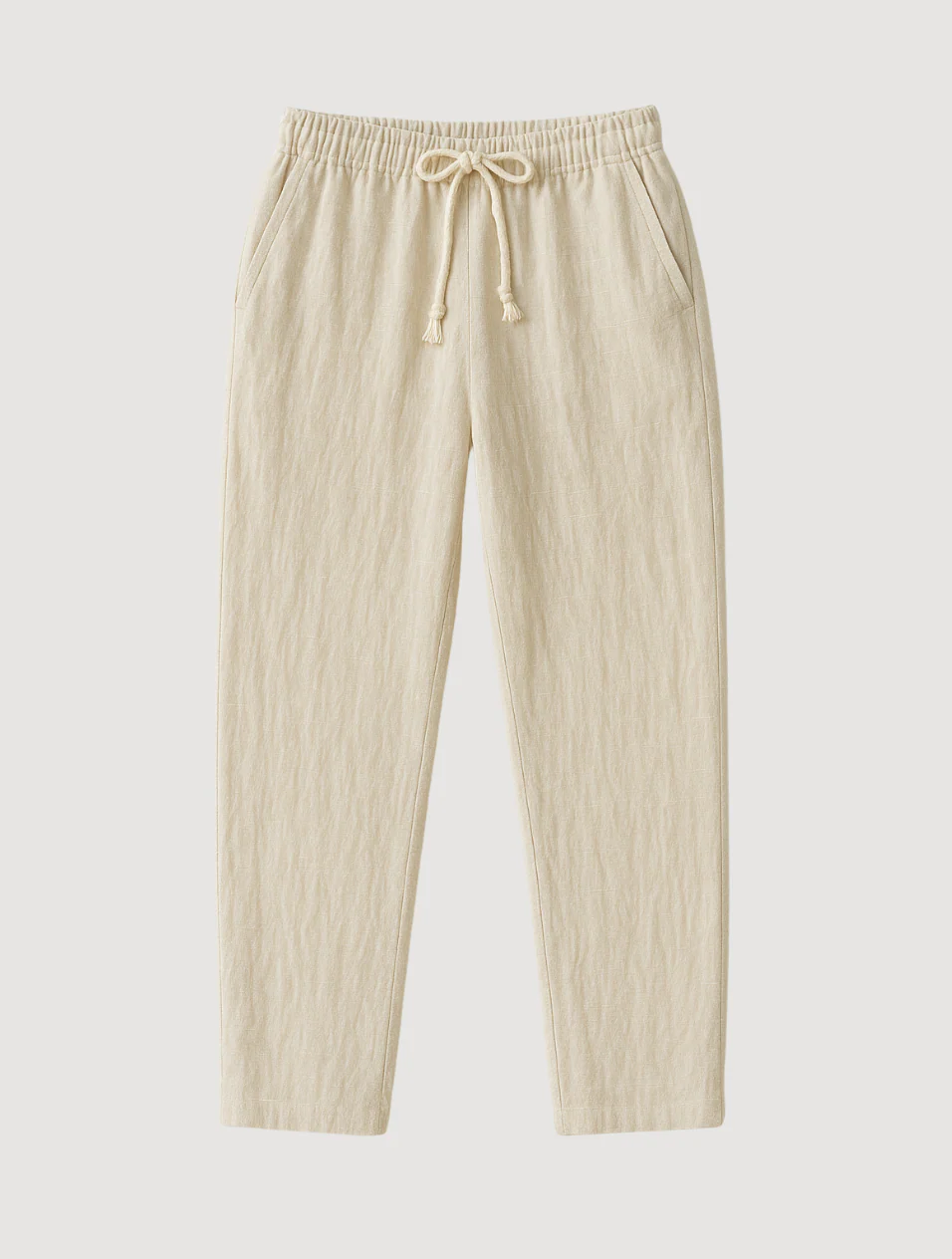 Herrens vintage beige linneskjorta i klassisk stil