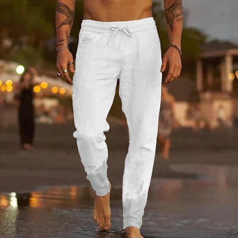 Palermo Linne-Joggers – Sommarlätta Byxor för Män