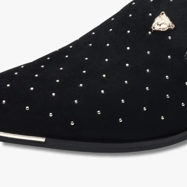 The Abingdon - Herr Lyxiga slip on loafers i sammet med strass