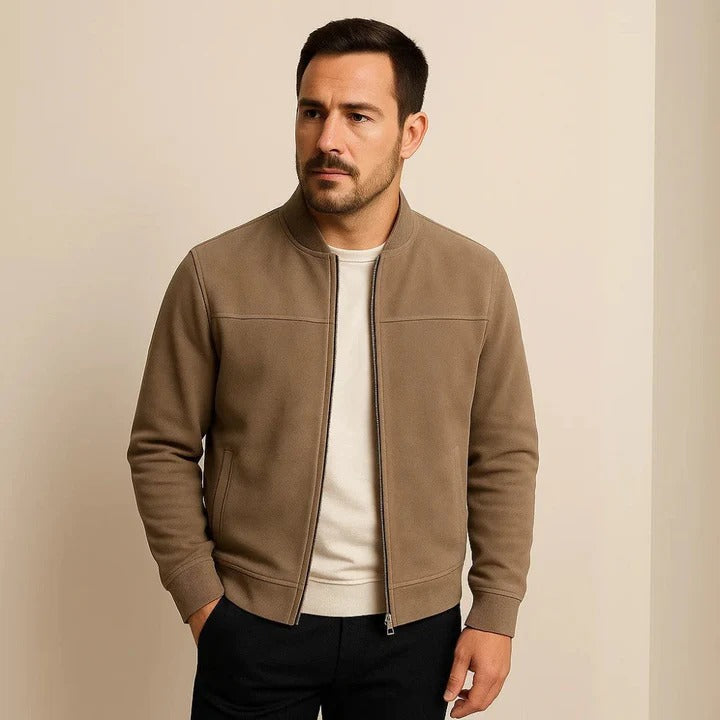 Elegant vintage mocka jacka Verona för herrar - Premium höstdesign 2025