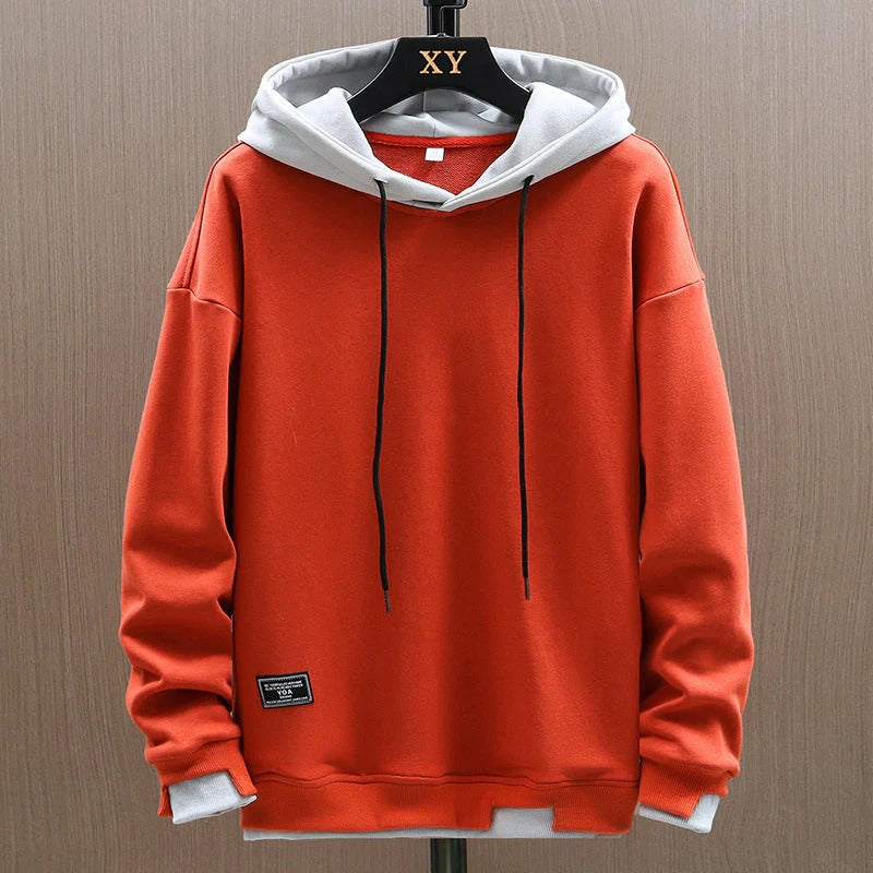 Modern tvåfärgad hoodie – varm och avslappnad tröja