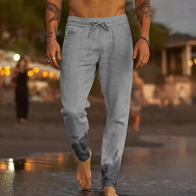 Palermo Linne-Joggers – Sommarlätta Byxor för Män