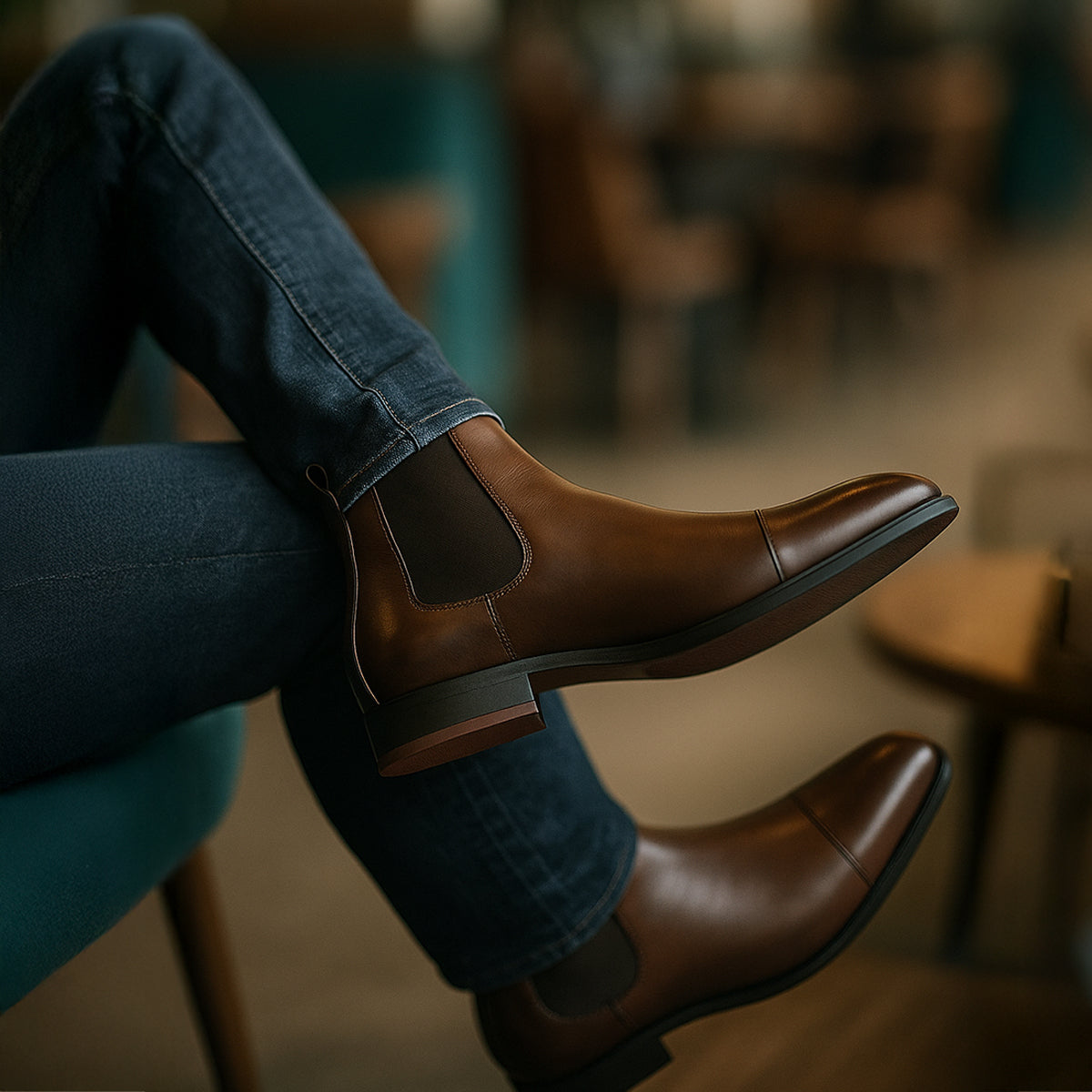 The Savile Row - Läder Chelsea Boots Herr