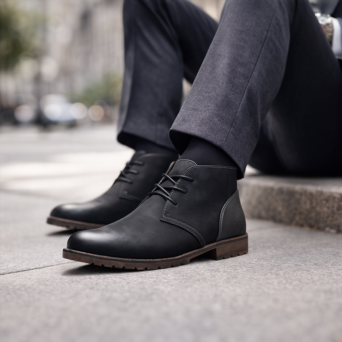 The Elderpine – Herr chukka boots i läder
