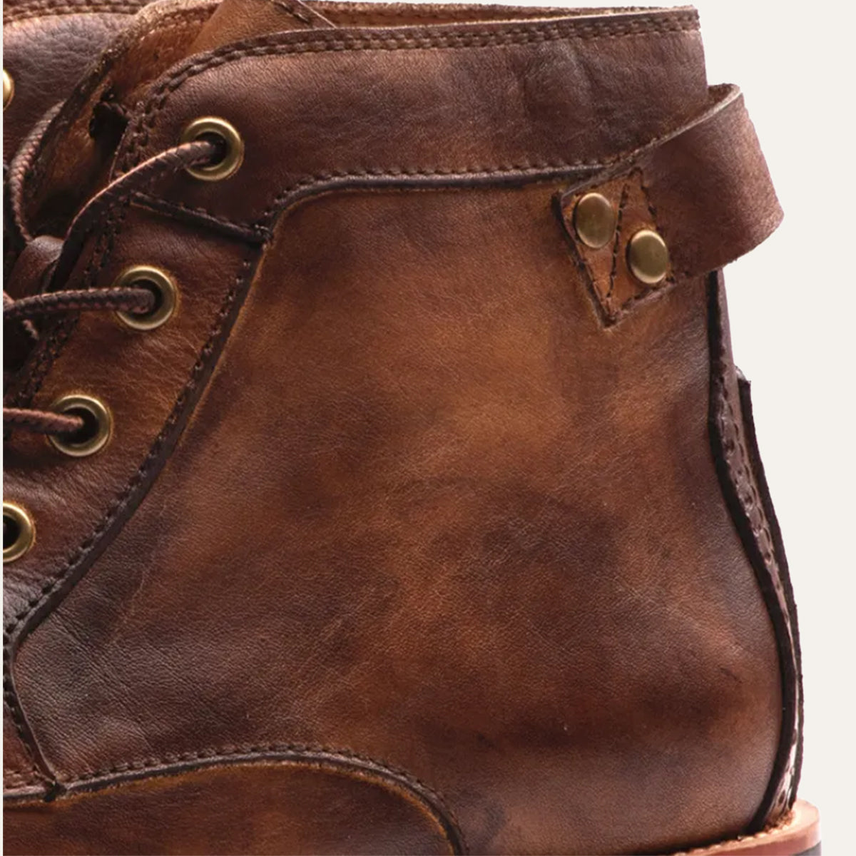 The Lucca - Herr Snörade Vintage Läder Ankelstövlar