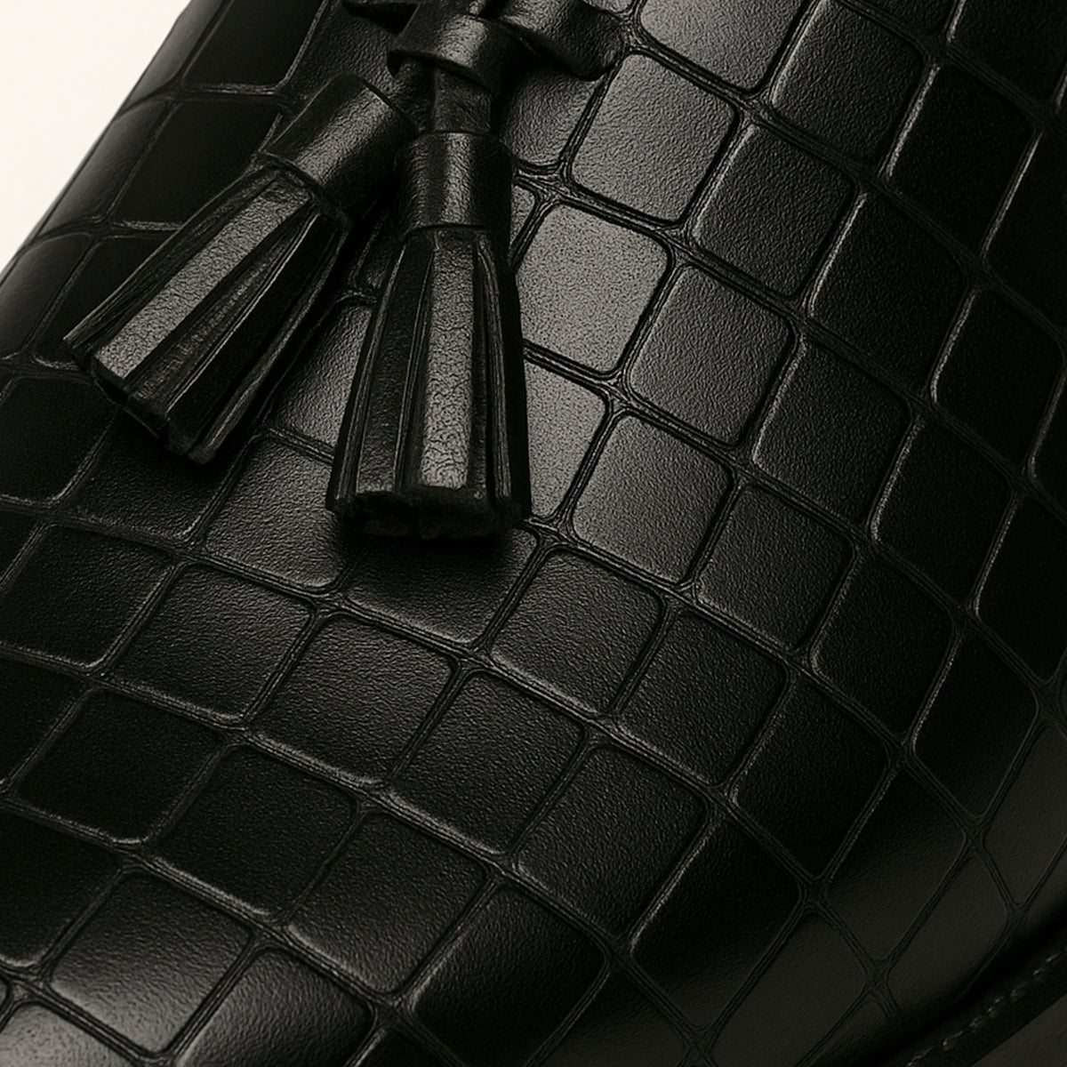 The Blackwell - Läderloafers med tofsar för herr Loafers med krokodilmönster