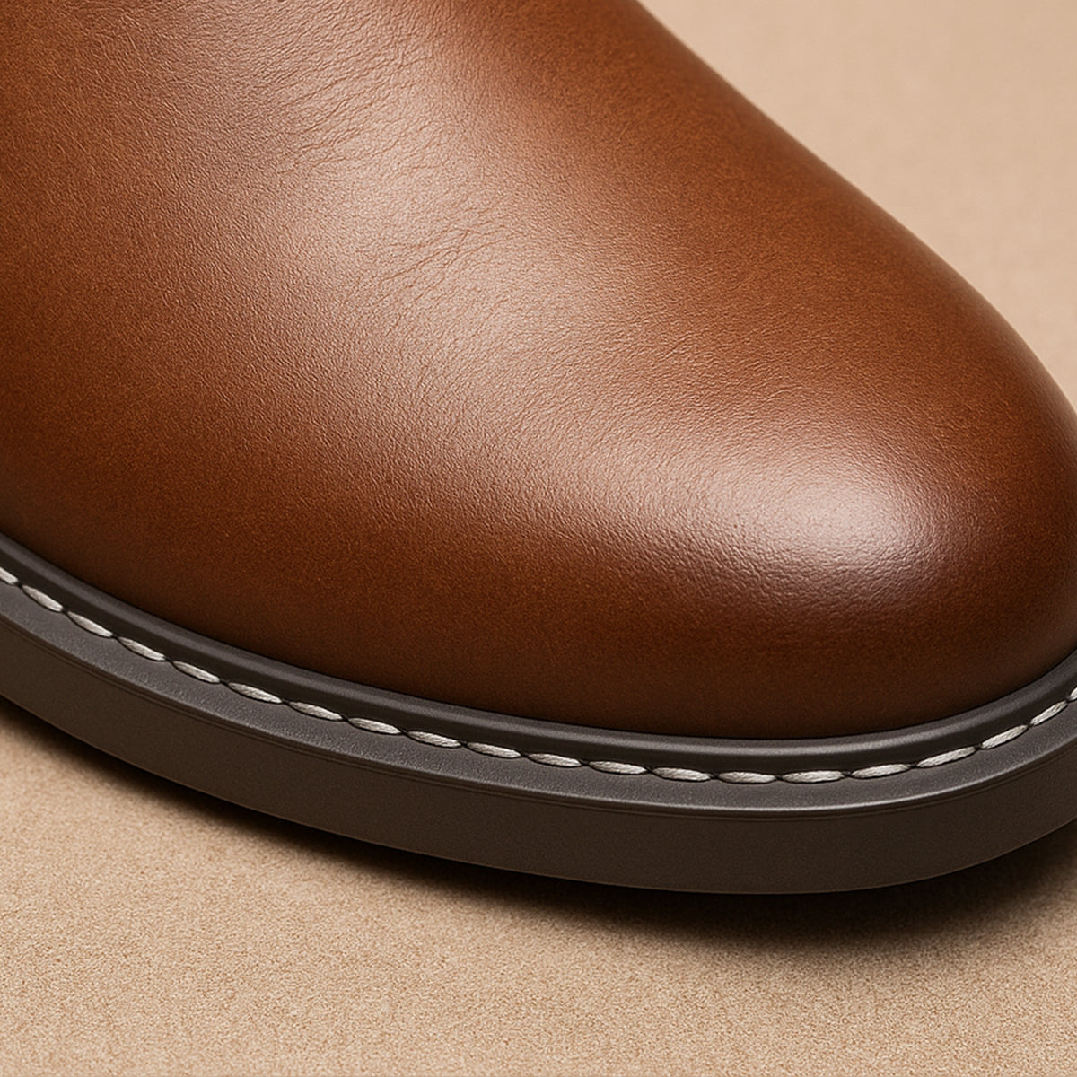 The Lothian - Herr Klassiska Läder Slip On Chelsea Stövlar