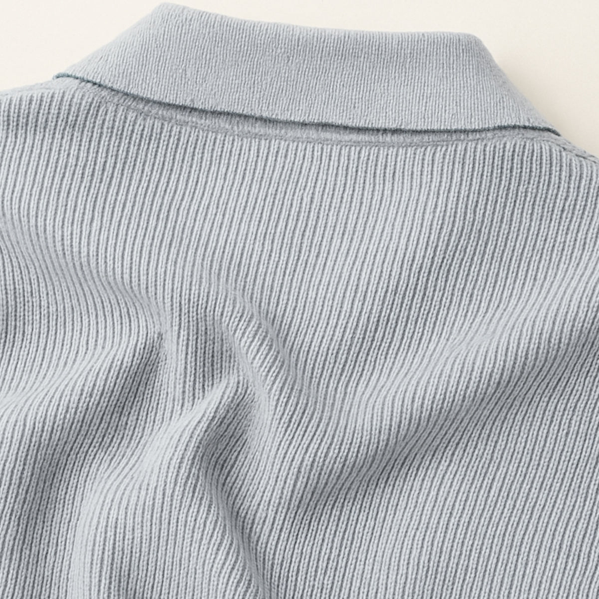 Långärmad stickad Pull Portofino för män med öppen krage