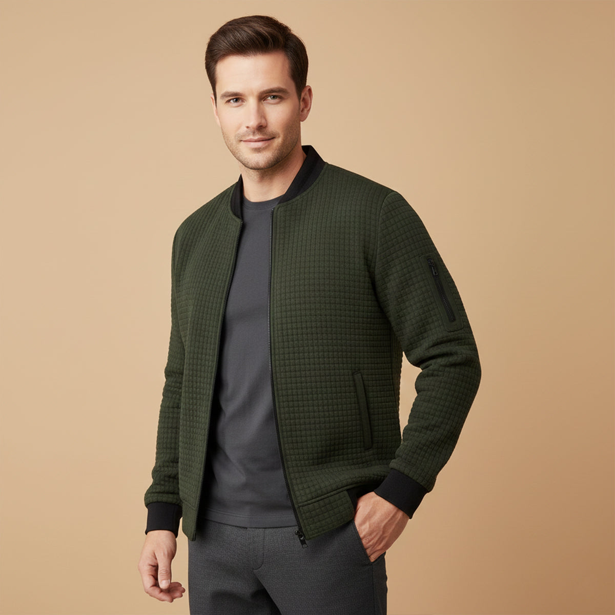 Oakshade Quiltad Jacka – Avslappnad Zip-up Väst för Alla Tillfällen