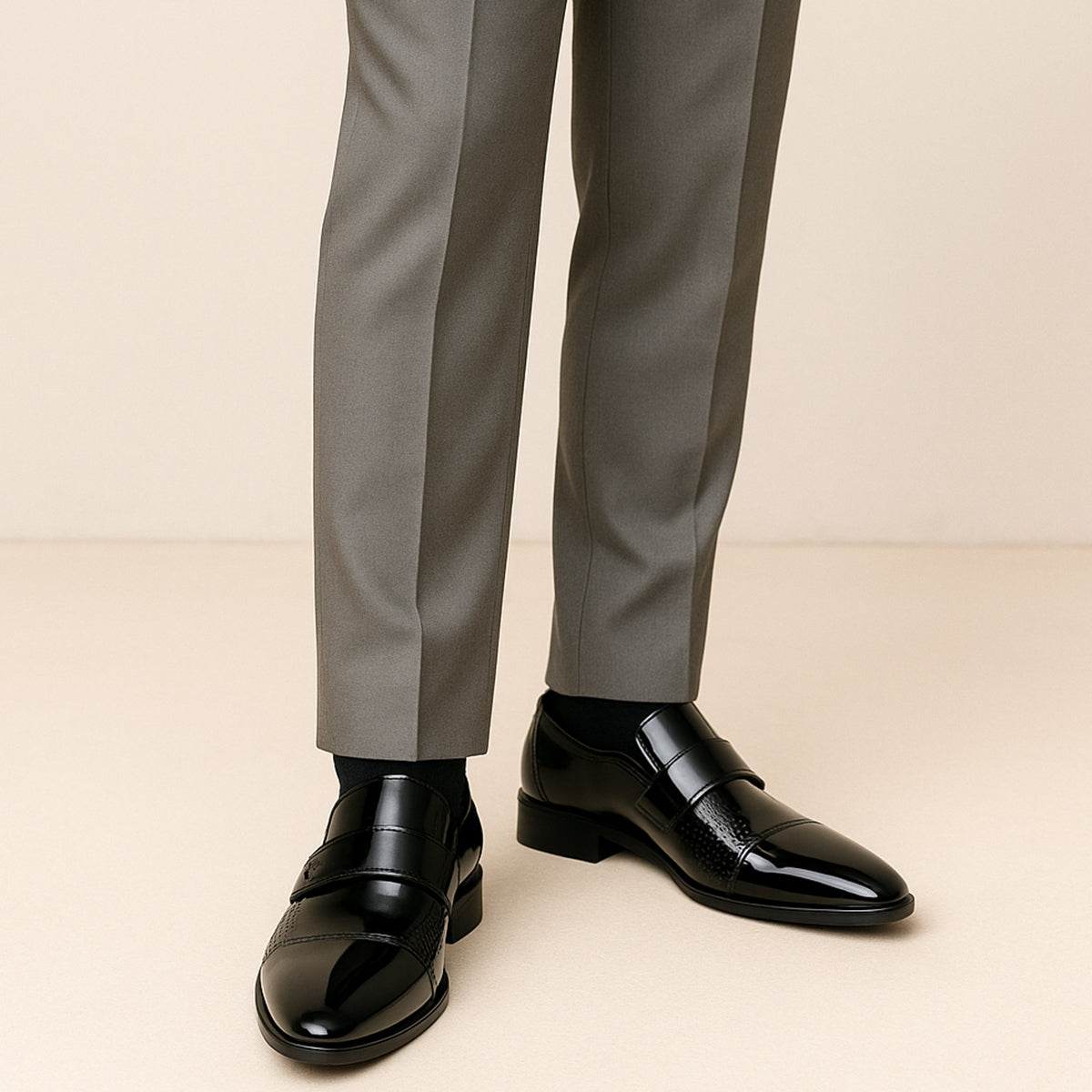 The Sirmione - Herr Lackläder Lyxiga Slip-On Formella Skor