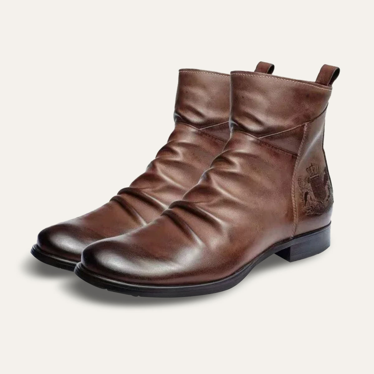The Barbour – Herr ankelboots i läder - Rynkad premiumstil