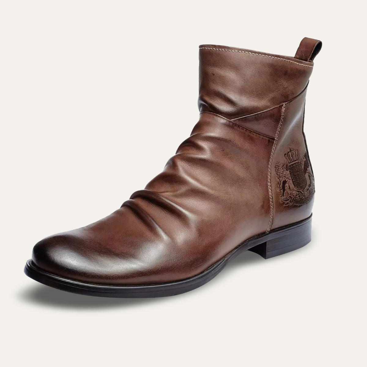 The Barbour – Herr ankelboots i läder - Rynkad premiumstil