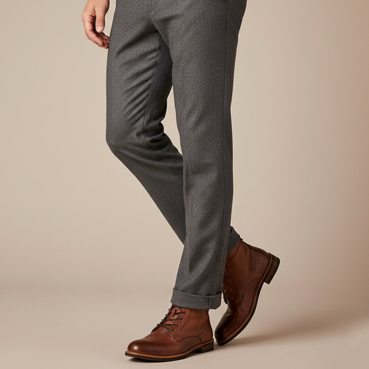 The Lucca - Herr Snörade Vintage Läder Ankelstövlar